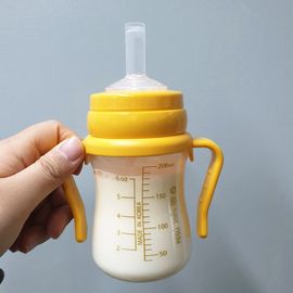 [I-BYEOL Friends] 200ml PESU Nipple straw cup Orange _ Weighted Straw, FDA approved, BPA Free, Baby, Toddler_ Made in KOREA